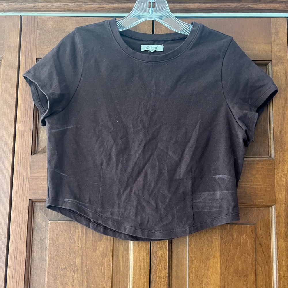 Madewell Brown Crop Top- Size Medium